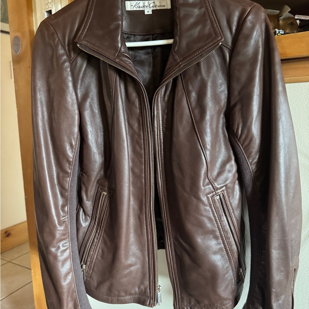 Kenneth Cole Brown Leather Jacket